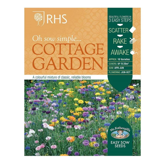 Mr Fothergill's RHS Easy Sow Cottage Garden Classics Flower Seeds Scatter Box