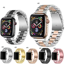1 pcs Smart Watch Band for Apple iWatch Series 8 7 6 5 4 3 2 1 SE Stainless Steel Smartwatch Strap Business Modern Buckle Business Band Metal Band Replacement Wristband Lightinthebox