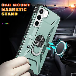 Phone Case For Samsung Galaxy Back Cover A73 A53 A33 S22 Ultra Plus S21 FE S20 Portable Ring Holder Four Corners Drop Resistance Solid Colored Geometric Pattern TPU PC Lightinthebox
