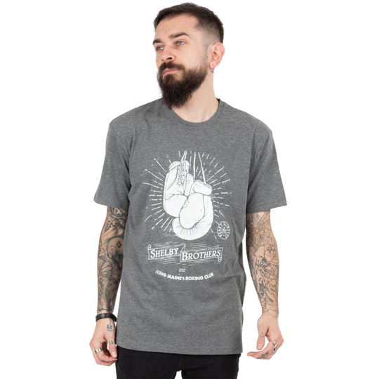 (M) Peaky Blinders T Shirt For Men | Adults Shelby Brothers Boxing Club Grey Short Sleeve Top | Merchandise For Him