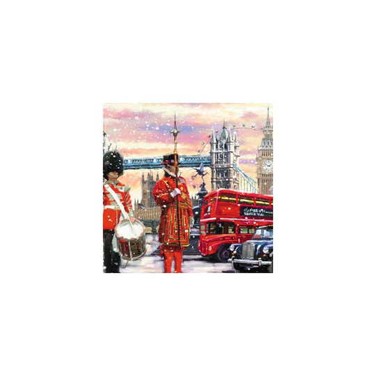 Luxury Themed Art Christmas Cards (MED5734) London Scenes - Box of 16 Cards - 4 Designs