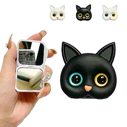 3D Cat Phone Stand Cute Vanity Mirror Ring Mobile Holder For iPhone 13 12Pro Max X 8 Xiaomi Realme Samsung Girl Gift Portable Lightinthebox