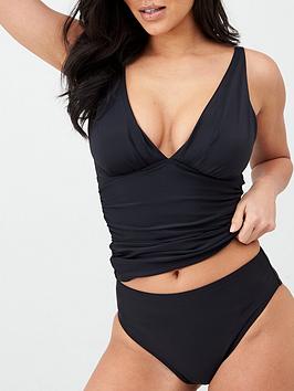 Everyday Shape Enhancing Tankini Top - Black, Black, Size 10, Women