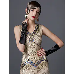 The Great Gatsby Charleston Roaring 20s 1920s Cocktail Dress Vintage Dress Summer Flapper Dress Halloween Costumes Prom Dresses Women's Sequins Costume Vintage Cosplay Party Prom Sleeveless Knee Lightinthebox
