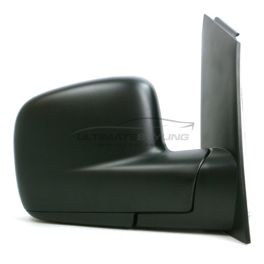 Volkswagen Caddy Mk3 Van 10/2010-> Manual Wing Door Mirror Black Drivers Side