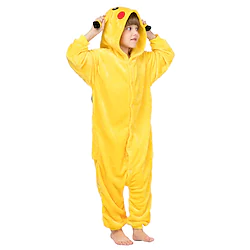 Kid's Kigurumi Pajamas Nightwear Camouflage Pika Pika Animal Solid Colored Onesie Pajamas Flannel Toison Cosplay For Boys and Girls Christmas Animal Sleepwear Cartoon Festival / Holiday Costumes Lightinthebox
