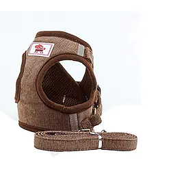 double padded pet freedom no choking dog harness and lead set for walking, escape proof dog vest harnesses for puppies small dogs brown boy Lightinthebox