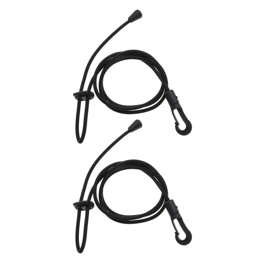 2x Kayak Paddle Leash Anti-Lost Adjustable Safety Rubber Oar Rope Cord Black