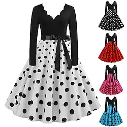 Audrey Hepburn Dresses 1950s Vintage Inspired Prom Dress Cocktail Dress Vintage Dress Fall Winter Dress A-Line Dress Tea Dress Rockabilly Women's Teen Costume Vintage Cosplay Homecoming Daily Wear Lightinthebox