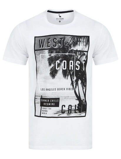 T-Shirts WC Cali Motif Cotton Jersey T-Shirt in Optic White - South Shore / S - Tokyo Laundry