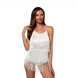 Cosplay Vintage Inspired Party Costume Masquerade Women's Tassel Fringe Costume Vintage Cosplay Party Sleeveless Leotard / Onesie Halloween Lightinthebox
