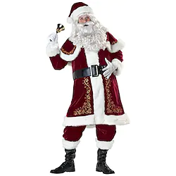 Santa Suit Santa Claus Costume Outfit Santa Clothes Men's Cosplay Costume Christmas New Year Masquerade Adults' Top Pants Glove Hat Lightinthebox
