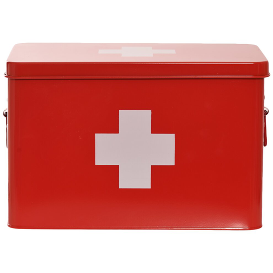 (Large) First Aid Box Storage Medicial Box Kit Tin Cabinet