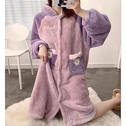 Adults' Hoodie Kigurumi Pajamas Bathrobe Bear Print Onesie Pajamas Flannel Cosplay For Men and Women Christmas Animal Sleepwear Cartoon Festival / Holiday Costumes Lightinthebox