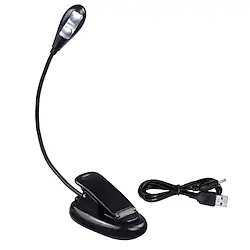 LED Clip On Book Reading Bed Light Lamp Rechargeable Portable Reading 1W Flexible 360° USB AAA Batteries for Computer Lightinthebox