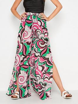 Long Tall Sally Swirl Print Wide Leg Beach Trouser