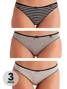 Pretty Polly Alice 3Pp Bikini - Black Stripe