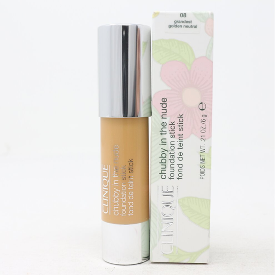 (08 Grandest Golden Neutral) Clinique Chubby In The Nude Foundation Stick 0.21oz/6ml New In Box