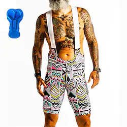 21Grams Men's Cycling Bib Shorts Bike Bottoms Mountain Bike MTB Road Bike Cycling Sports Geometic 3D Pad Cycling Breathable Quick Dry Rosy Pink Polyester Spandex Clothing Apparel Bike Wear / Stretchy Lightinthebox