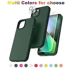 5 in 1 for iPhone 14 Pro Max iPhone 14 Pro iPhone 14 13 Pro Max 12 11 Case with 2 Pack Screen Protector 2 Pack Camera Lens Protector Slim Liquid Silicone Phone Case Anti-Scratch Drop Protection Lightinthebox