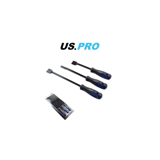 US PRO 3pc Scraper Set With TRP Grip Handles 5041