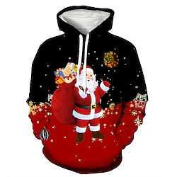 Inspired by Christmas Santa Claus Christmas Trees Hoodie Cartoon Back To School 3D Harajuku Graphic Kawaii Hoodie For Men's Women's Adults' Polyester / Cotton Blend Lightinthebox