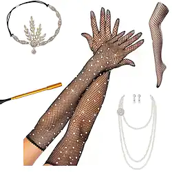 The Great Gatsby The Great Gatsby Flapper Headband Women's Costume Vintage Necklace Vintage Cosplay Festival Gloves / Stockings / Headwear / Earrings / Stockings / Earrings Lightinthebox