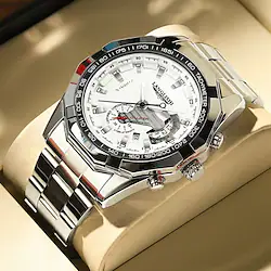 Explosive Swiss Brand 1801 Waterproof Luminous Men'S Watch Calendar Business Large Dial Stainless Steel Band Watch Lightinthebox