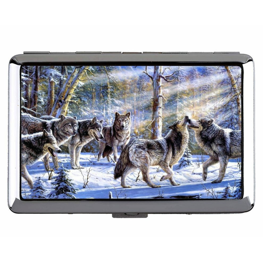 Cigarette Case,Animal wolf box Protection Credit Business Card Holder Case