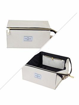 The Flat Lay Co. Cream Croc Open Flat Makeup Box