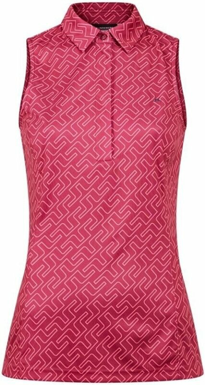 J.Lindeberg Dena Print Sleeveless Golf Top Hot Pink Bridge Monogram S
