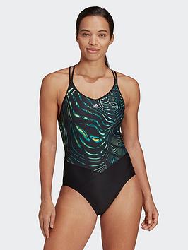 Adidas Souleaf Graphic Swimsuit - Black