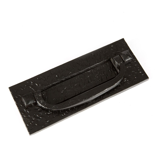 Black 270mm x 110mm Antique Letter Plate with Knocker - Cast Iron Antique Front Door Postal Box - by Hammer & Tongs