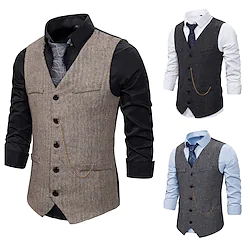 Gentleman Kingsman Retro Vintage Roaring 20s 1920s The Great Gatsby Masquerade Vest Waistcoat Men's Adults' Costume Vintage Cosplay Event / Party Sleeveless Vest Halloween / Washable / Carnival Lightinthebox