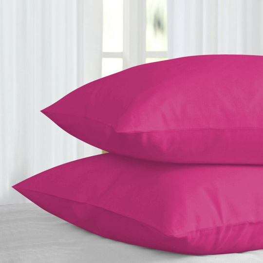 (Pink) 2 X Pillow Case Luxury Fine Bedroom Pillows Cover