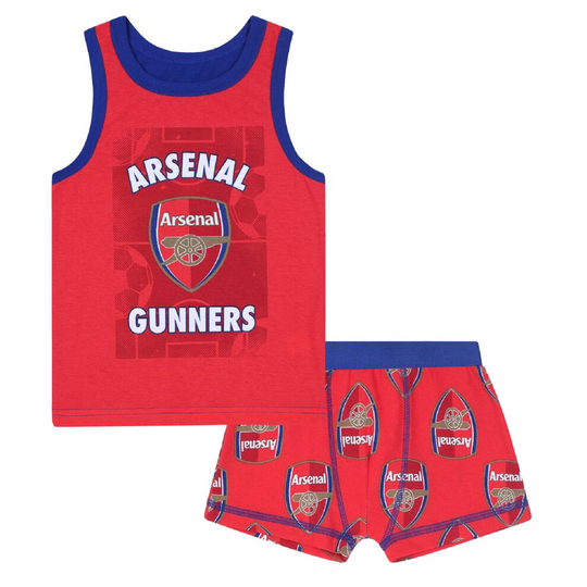 (6-7 Years) Arsenal FC Official Football Gift Boys Boxer Shorts & Vest Set