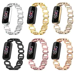 1 pcs Smart Watch Band for Fitbit Luxe Stainless Steel Parker Link Smartwatch Strap Luxury Bracelet Jewelry Bracelet Classy Dressy Replacement Wristband Lightinthebox
