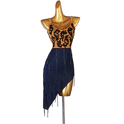 Latin Dance Dress Crystals / Rhinestones Women's Performance Daily Wear Sleeveless Spandex Lightinthebox