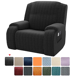 Spandex Jacquard Recliner Sofa Slipcover Sofa Cover Black Grey Furniture Protector Couch Cover Elastic Straps Pets Kids Children Dog Cat Lightinthebox