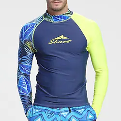 SBART Men's Rash Guard UV Sun Protection UPF50 Breathable Long Sleeve Sun Shirt Swim Shirt Swimming Surfing Beach Water Sports Patchwork Fall Spring Summer / Stretchy / Quick Dry / Lightweight Lightinthebox
