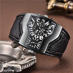 OULM Quartz Watch for Men Analog Quartz Luxury Steampunk Compass Shock Resistant Metal Leather / One Year / Japanese / Japanese Lightinthebox
