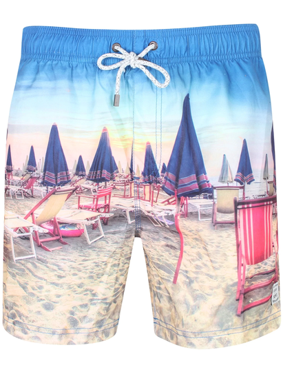Swim Shorts Zeki Beach / Deck Chair Scene Print Swim Shorts - Tokyo Laundry / S - Tokyo Laundry