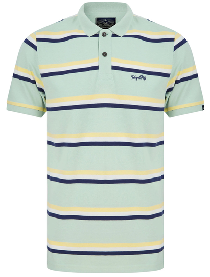 Polo Shirts Chilliwack Striped Cotton Pique Polo Shirt In Surf Spray Mint - Tokyo Laundry / S - Tokyo Laundry