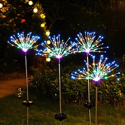 Starburst Lights IP65 Outdoor LED Solar Flashing Fireworks 120 LEDs Waterproof String Fairy Xmas Light For Home Garden Yard Christmas Decoration Colorful Lighting 1X 2X Lightinthebox