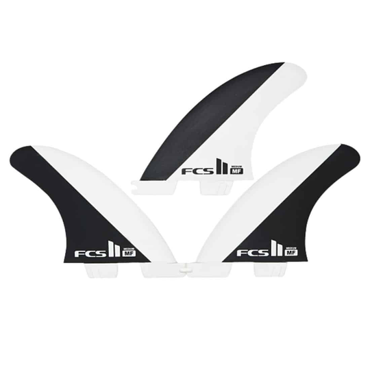 FCS II MF PC Medium Thruster Surfboard Fins - Black/White