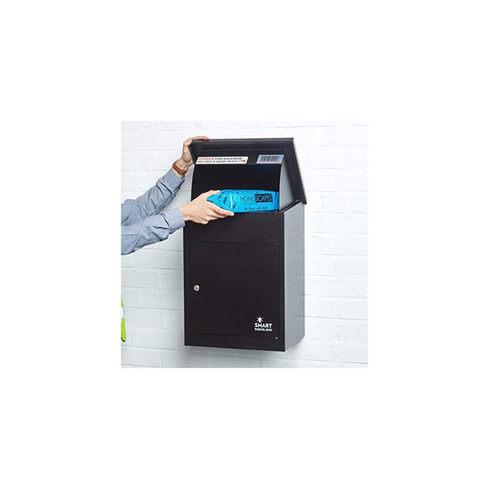 Smart Parcel Box Wall Mounted Medium Front Access Drop Box, Black