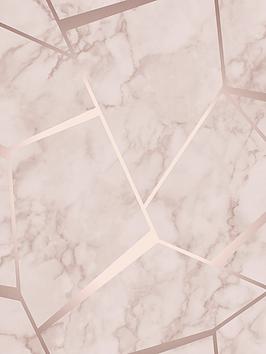 Fine Décor Fine Decor Marblesque Fractal Rose Gold Metallic Wallpaper