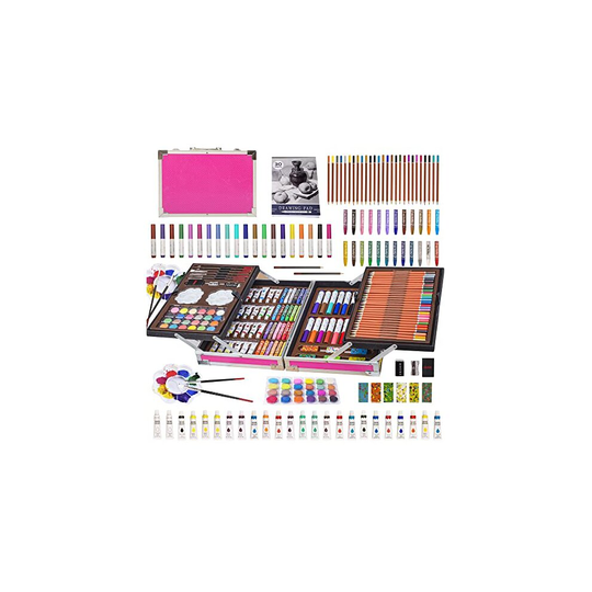 KINSPORY Art Set for Kids, 139PCS Art Kits For Kids, Deluxe Painting Aluminum Box Art Set, Coloring Drawing Art Supplies Case Gift for Artists Te