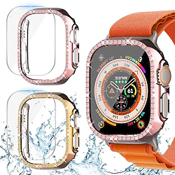 [22Pack] Watch Case Bling Case For Apple Watch Ultra 49mm with Screen Protector HD Tempered Glass Diamond Rhinestone Hard PC Bumper for iWatch Series 8/7/6/5/4/3/2/1 / SE Ultra 49/45/44/42/40mm Lightinthebox