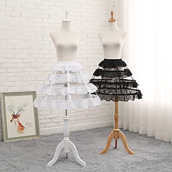 Goth Girl 1950s Cosplay Lolita Petticoat Hoop Skirt Under Skirt Crinoline Women's Costume Vintage Cosplay Party Knee Length Petticoat Masquerade Lightinthebox